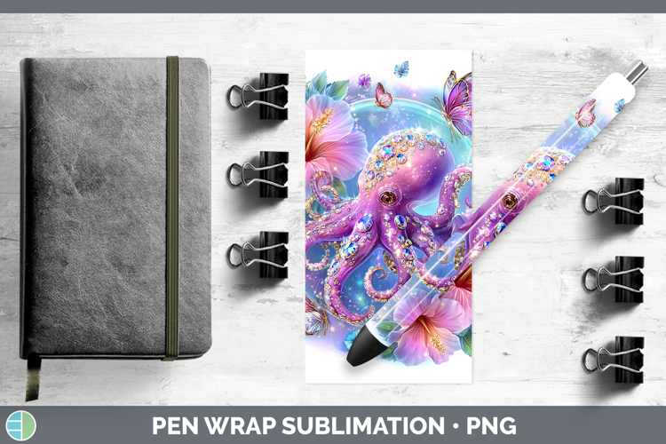 Best Sellers 02 Rainbow Summer Octopus Pen Wrap Sublimation