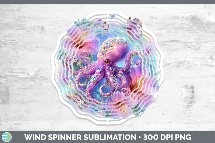 Best Sellers 02 Rainbow Summer Octopus Wind Spinner Sublimat