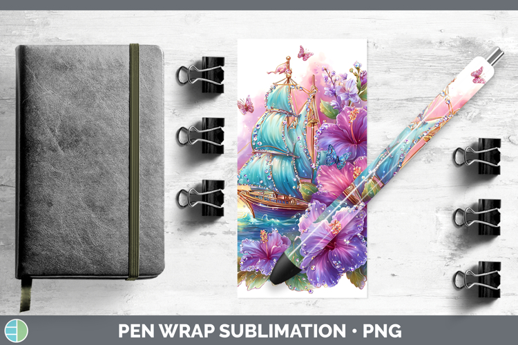 Best Sellers 02 Rainbow Summer Sail Boat Pen Wrap Sublimatio