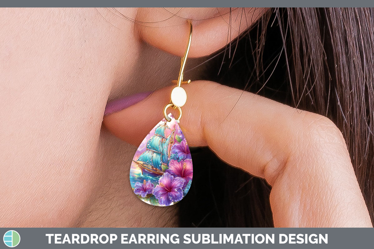 Best Sellers 02 Rainbow Summer Sail Boat Teardrop Earrings S