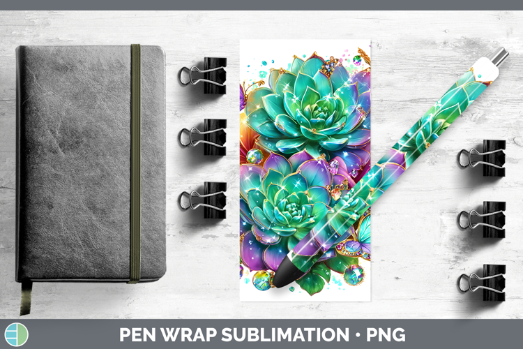 Best Sellers 02 Rainbow Summer Succulents Pen Wrap Sublimati