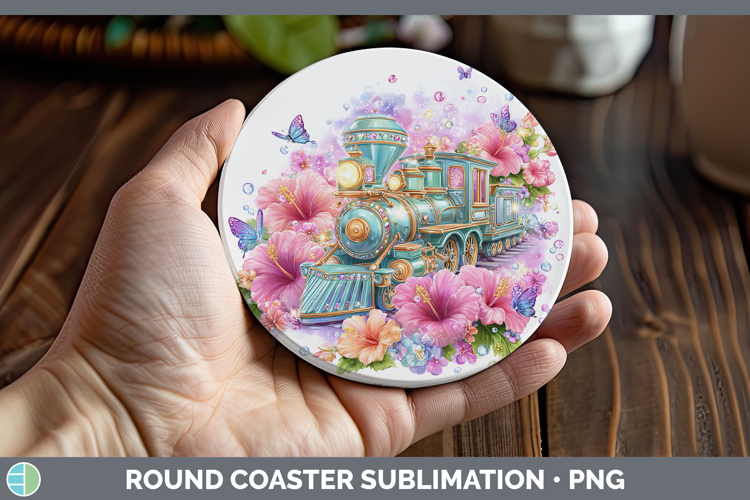 Best Sellers 02 Rainbow Summer Train Round Coaster Sublimati