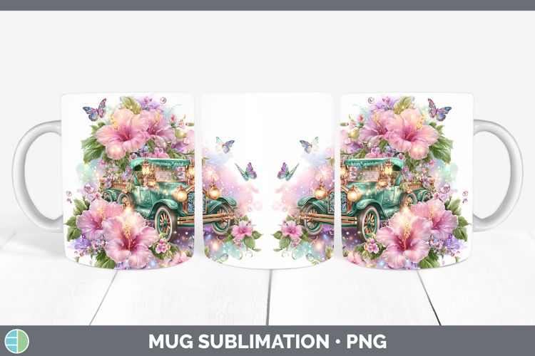 Best Sellers 02 Rainbow Summer Vintage Truck Mug Wrap Sublim