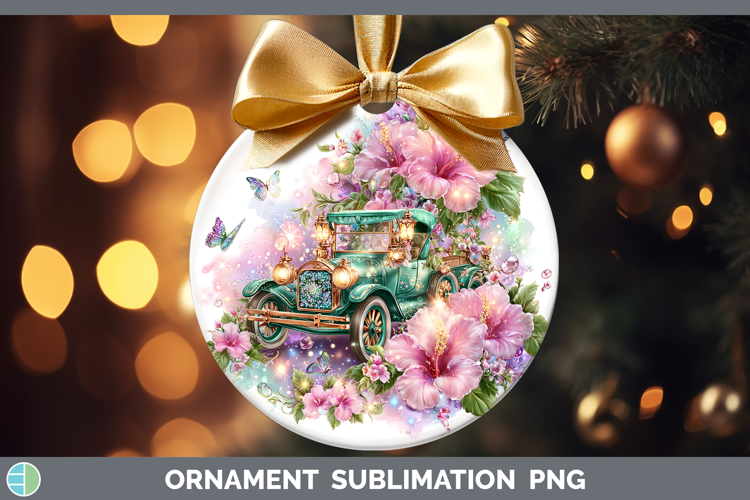 Best Sellers 02 Rainbow Summer Vintage Truck Ornament Sublim