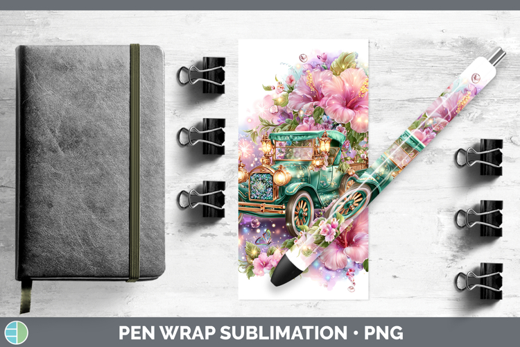 Best Sellers 02 Rainbow Summer Vintage Truck Pen Wrap Sublim