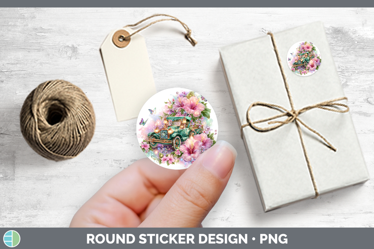 Best Sellers 02 Rainbow Summer Vintage Truck Stickers | Roun