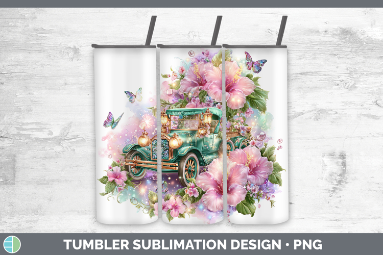Best Sellers 02 Rainbow Summer Vintage Truck Tumbler Sublima