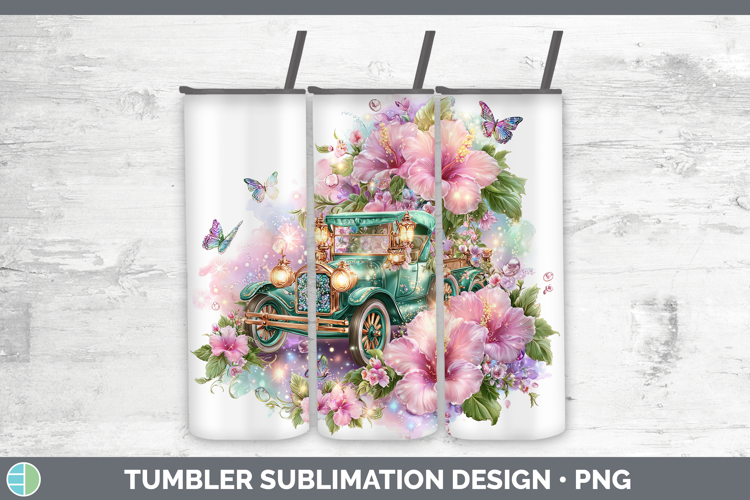 Best Sellers 02 Rainbow Summer Vintage Truck Tumbler Sublima