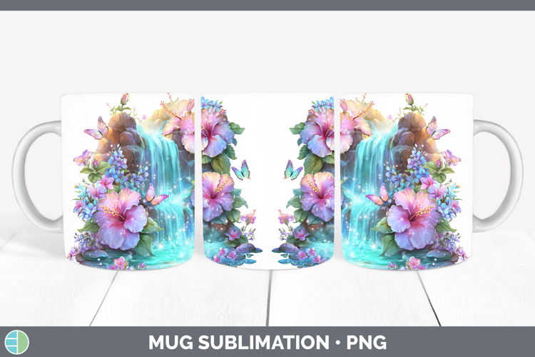 Best Sellers 02 Rainbow Summer Waterfall Mug Wrap Sublimatio
