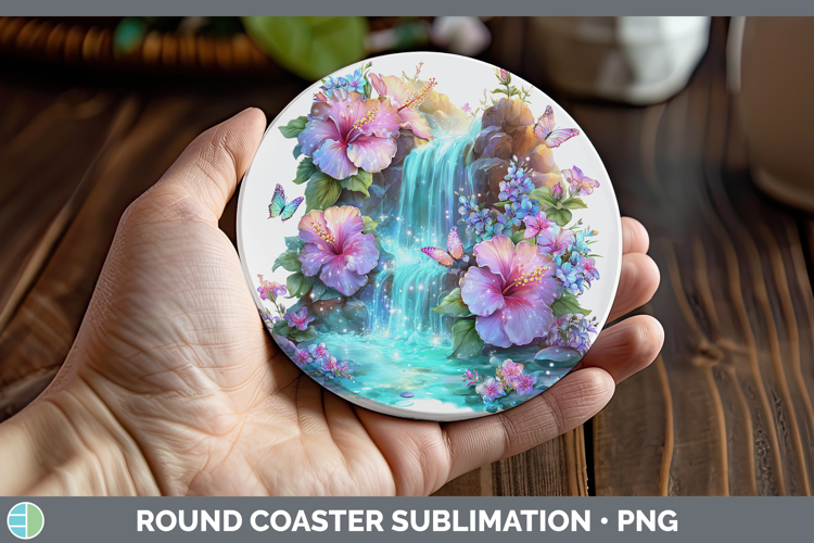 Best Sellers 02 Rainbow Summer Waterfall Round Coaster Subli