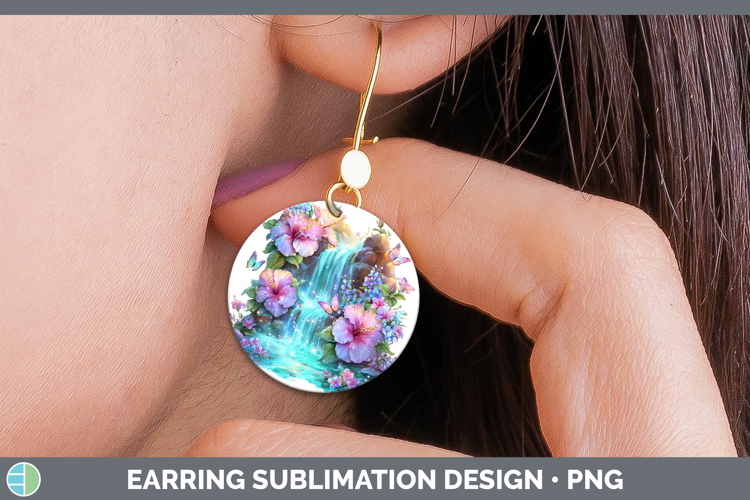 Best Sellers 02 Rainbow Summer Waterfall Round Earrings Subl