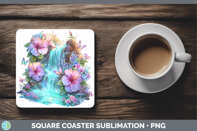 Best Sellers 02 Rainbow Summer Waterfall Square Coaster Subl