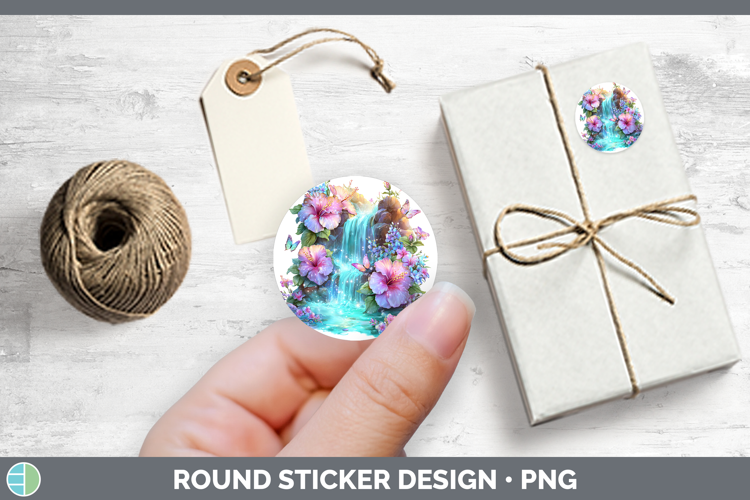 Best Sellers 02 Rainbow Summer Waterfall Stickers | Round La