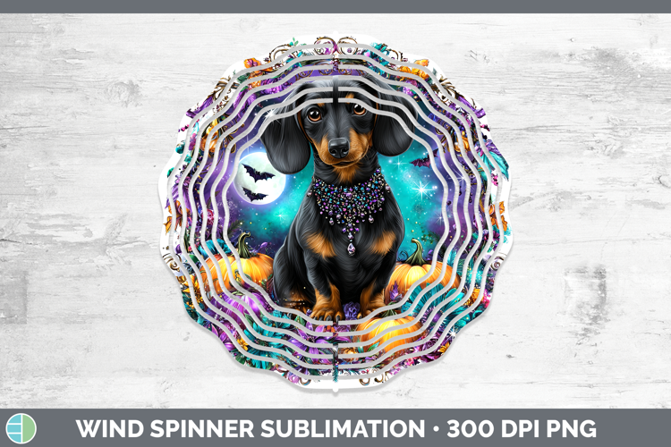 Best Sellers 03 Cute Halloween Dachshund Wind Spinner Sublim