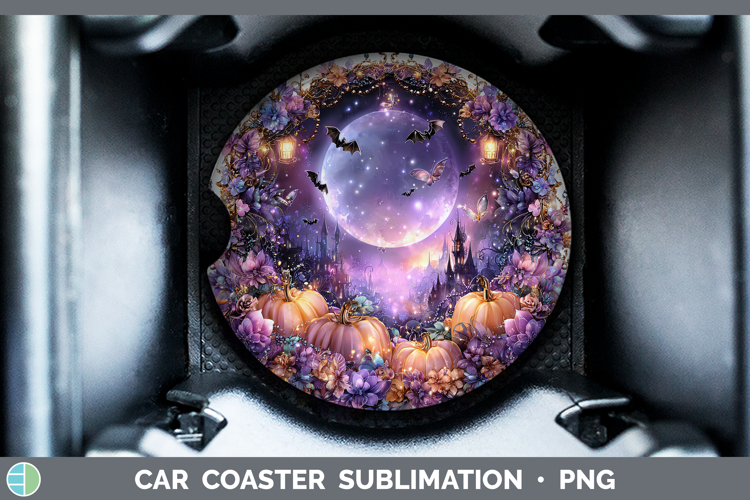Best Sellers 03 Cute Halloween Landscape Car Coaster Sublima