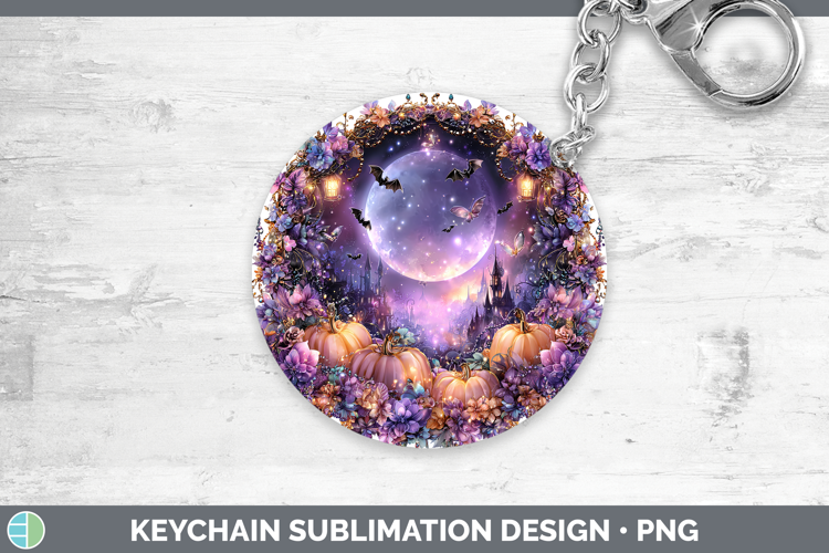 Best Sellers 03 Cute Halloween Landscape Keychain Sublimatio