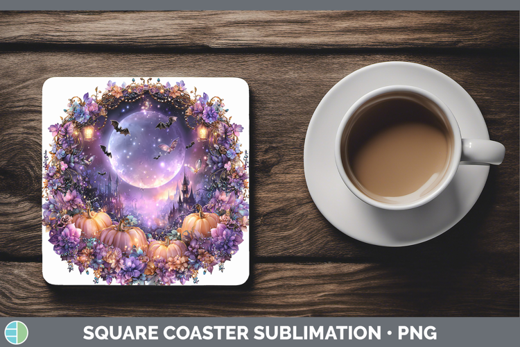 Best Sellers 03 Cute Halloween Landscape Square Coaster Subl