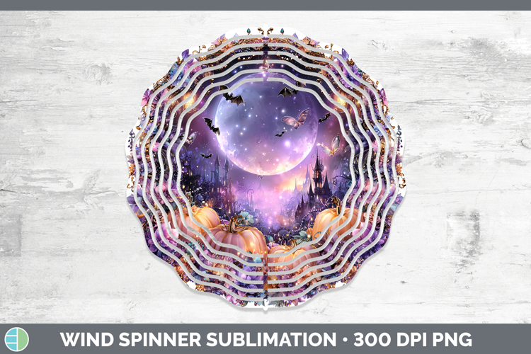 Best Sellers 03 Cute Halloween Landscape Wind Spinner Sublim