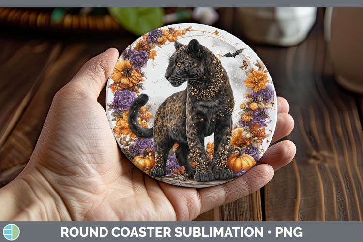 Best Sellers 03 Cute Halloween Leopard Round Coaster Sublima