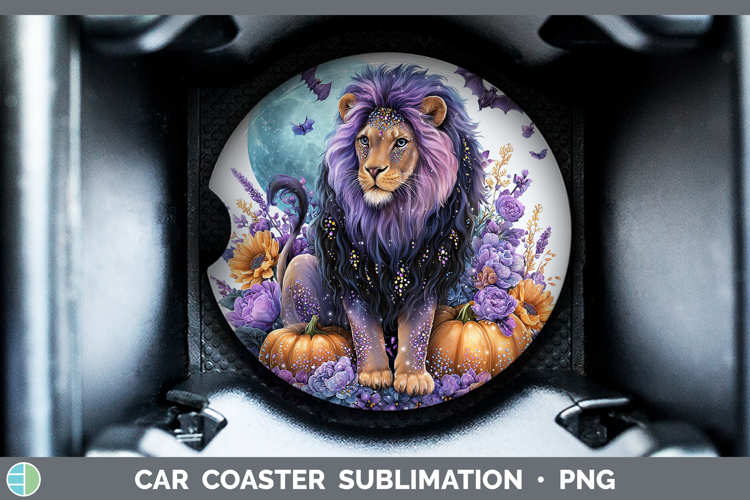Best Sellers 03 Cute Halloween Lion Car Coaster Sublimation