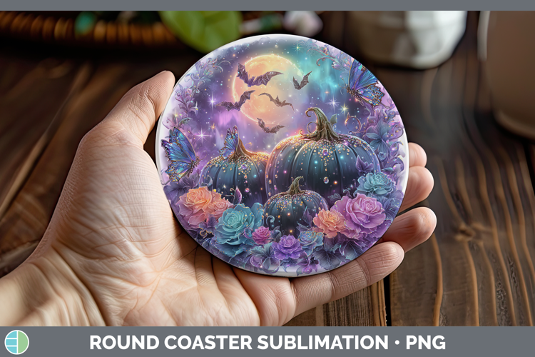 Best Sellers 03 Cute Halloween Northern Lights Round Coaster