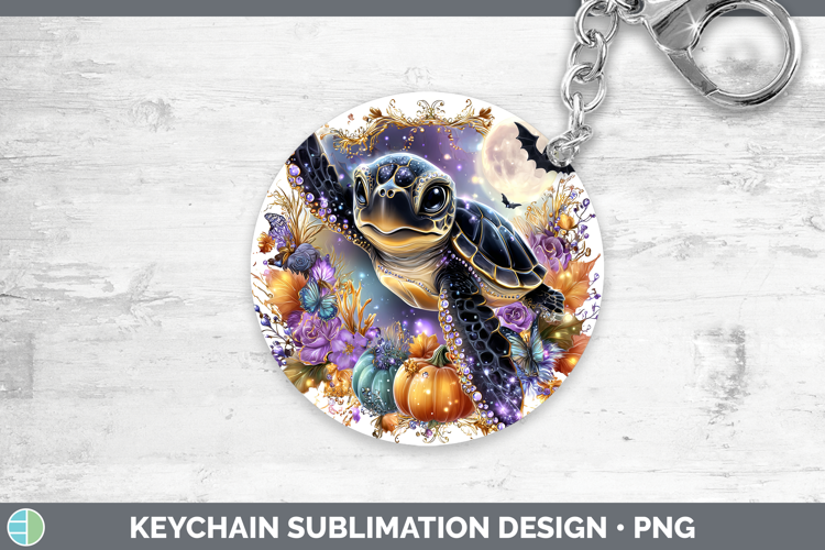 Best Sellers 03 Cute Halloween Sea Turtle Keychain Sublimati