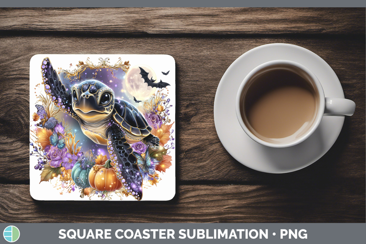 Best Sellers 03 Cute Halloween Sea Turtle Square Coaster Sub