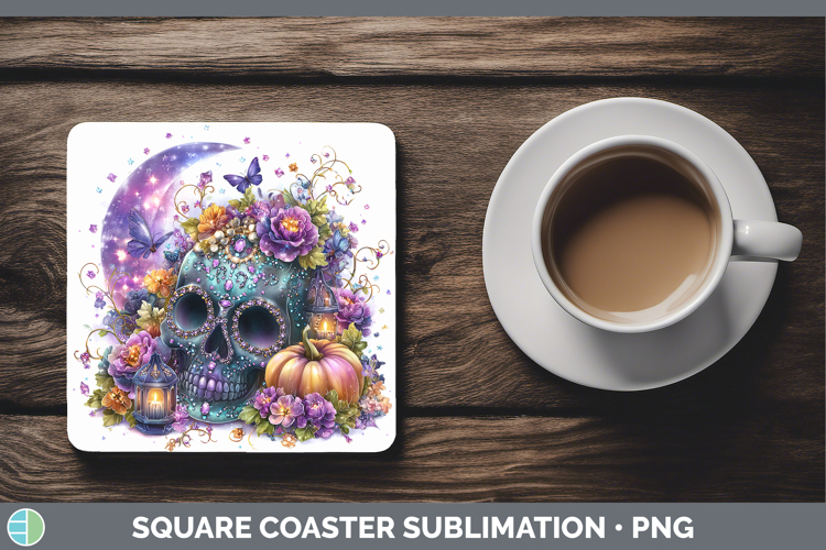 Best Sellers 03 Cute Halloween Skull Square Coaster Sublimat