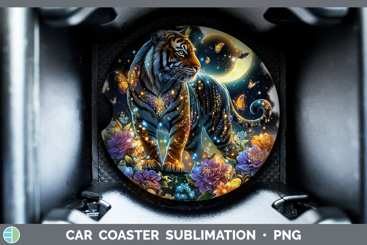 Best Sellers 03 Cute Halloween Tiger Car Coaster Sublimation