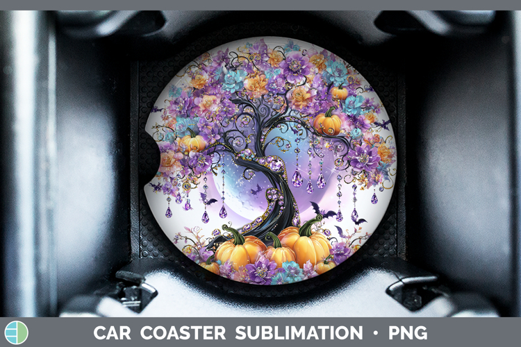 Best Sellers 03 Cute Halloween Tree of Life Car Coaster Subl
