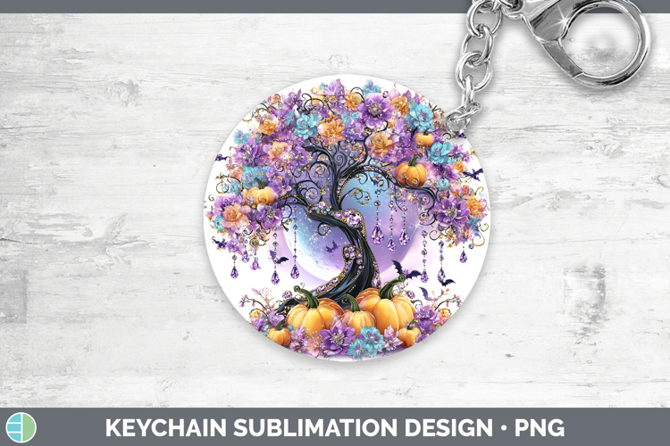 Best Sellers 03 Cute Halloween Tree of Life Keychain Sublima