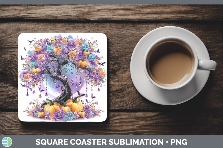 Best Sellers 03 Cute Halloween Tree of Life Square Coaster S