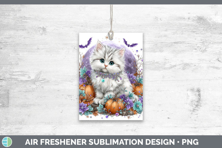 Best Sellers 03 Cute Halloween White Cat Air Freshener Subli