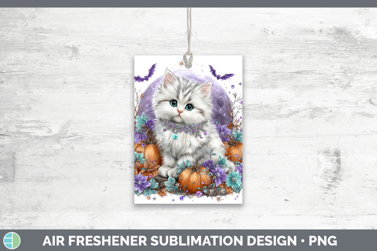 Best Sellers 03 Cute Halloween White Cat Air Freshener Subli