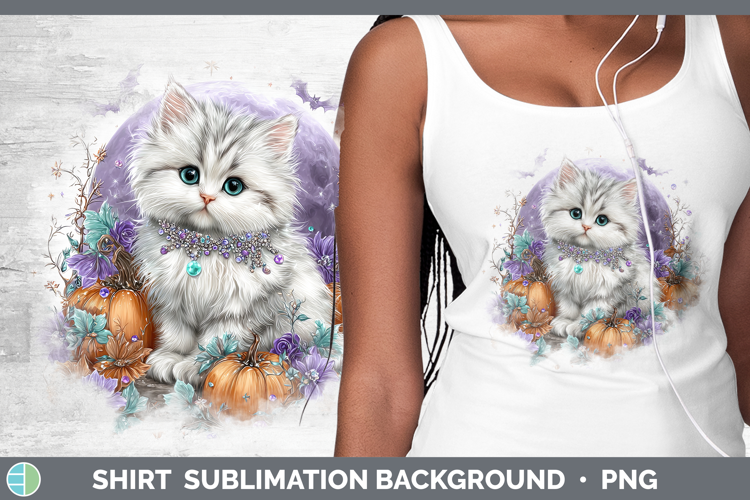 Best Sellers 03 Cute Halloween White Cat Shirt Sublimation B