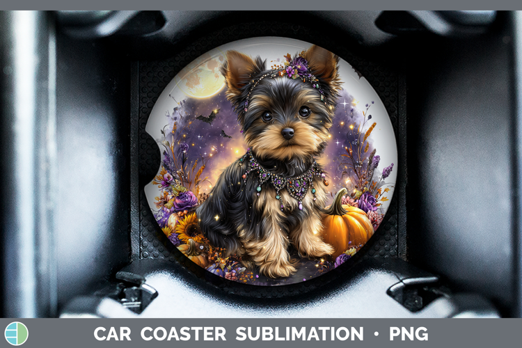 Best Sellers 03 Cute Halloween Yorkshire Terrier Car Coaster