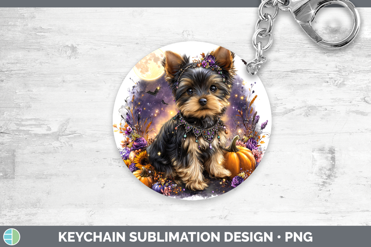 Best Sellers 03 Cute Halloween Yorkshire Terrier Keychain Su