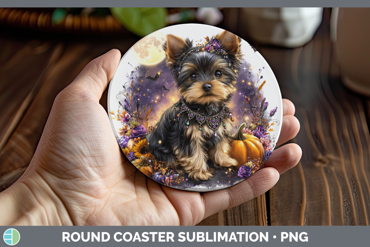 Best Sellers 03 Cute Halloween Yorkshire Terrier Round Coast