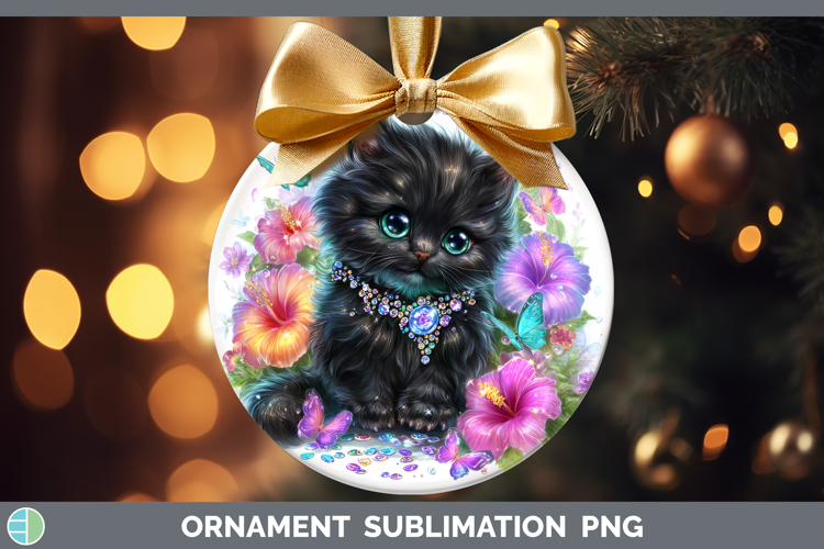 Best Sellers 03 Rainbow Summer Black Cat Ornament Sublimatio
