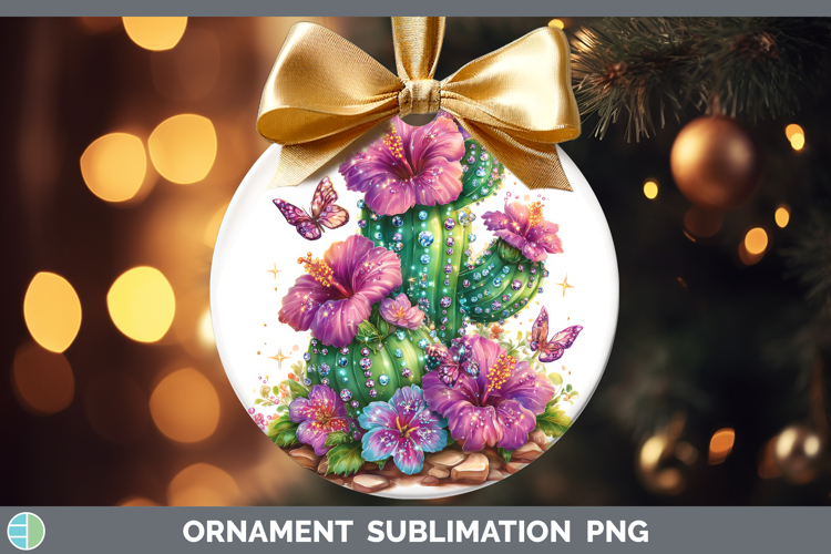 Best Sellers 03 Rainbow Summer Cactus Ornament Sublimation B