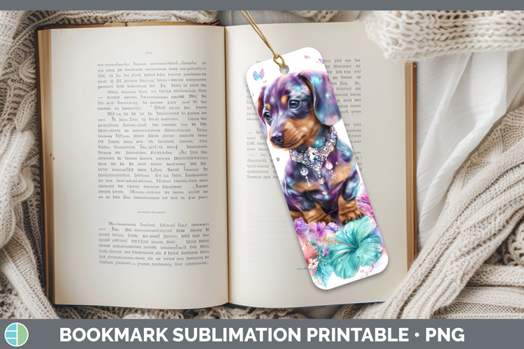 Best Sellers 03 Rainbow Summer Dachshund Bookmark Sublimatio