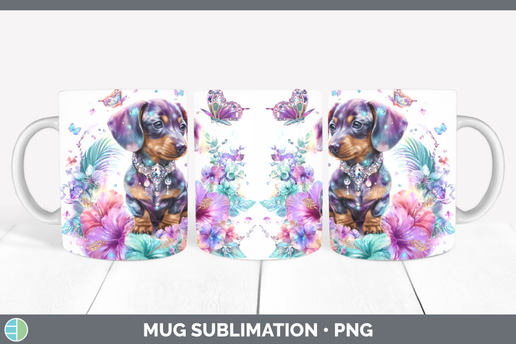 Best Sellers 03 Rainbow Summer Dachshund Mug Wrap Sublimatio