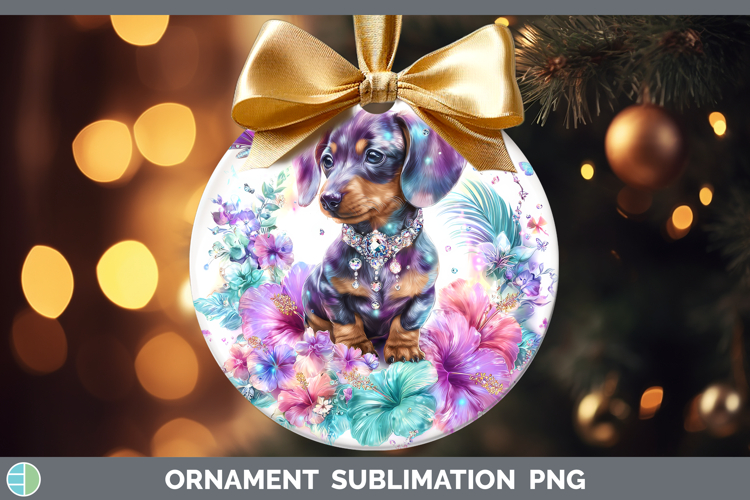 Best Sellers 03 Rainbow Summer Dachshund Ornament Sublimatio