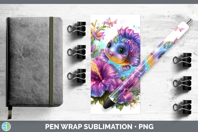 Best Sellers 03 Rainbow Summer Fish Pen Wrap Sublimation Pen