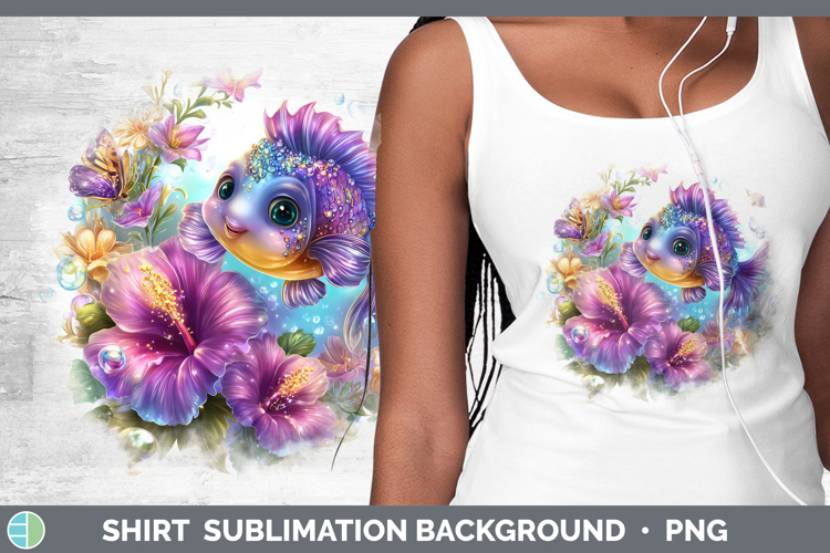 Best Sellers 03 Rainbow Summer Fish Shirt Sublimation Backgr