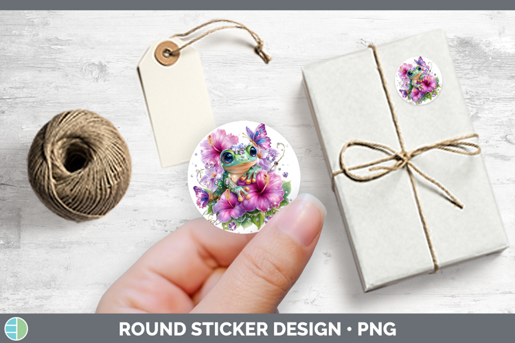 Best Sellers 03 Rainbow Summer Frog Stickers | Round Labels