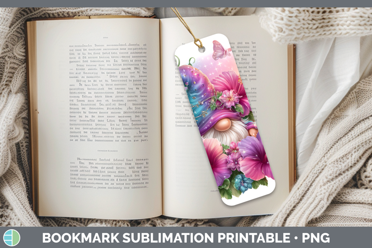Best Sellers 03 Rainbow Summer Gnome Bookmark Sublimation Pr