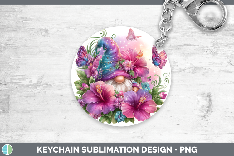Best Sellers 03 Rainbow Summer Gnome Keychain Sublimation Ke
