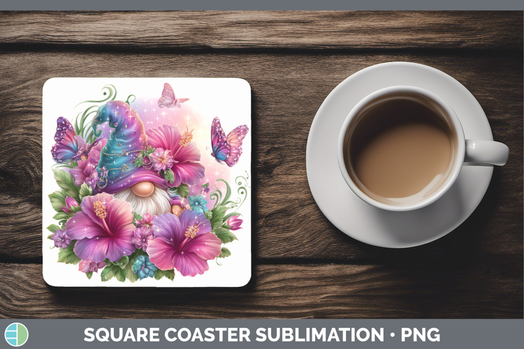Best Sellers 03 Rainbow Summer Gnome Square Coaster Sublimat