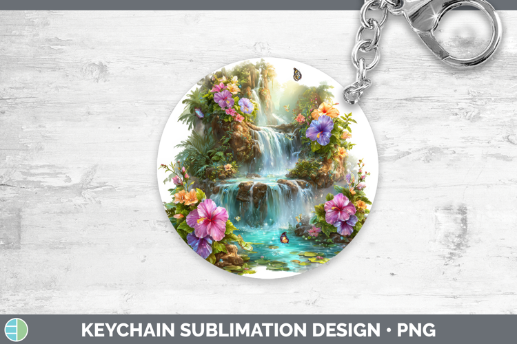 Best Sellers 03 Rainbow Summer Landscape Keychain Sublimatio